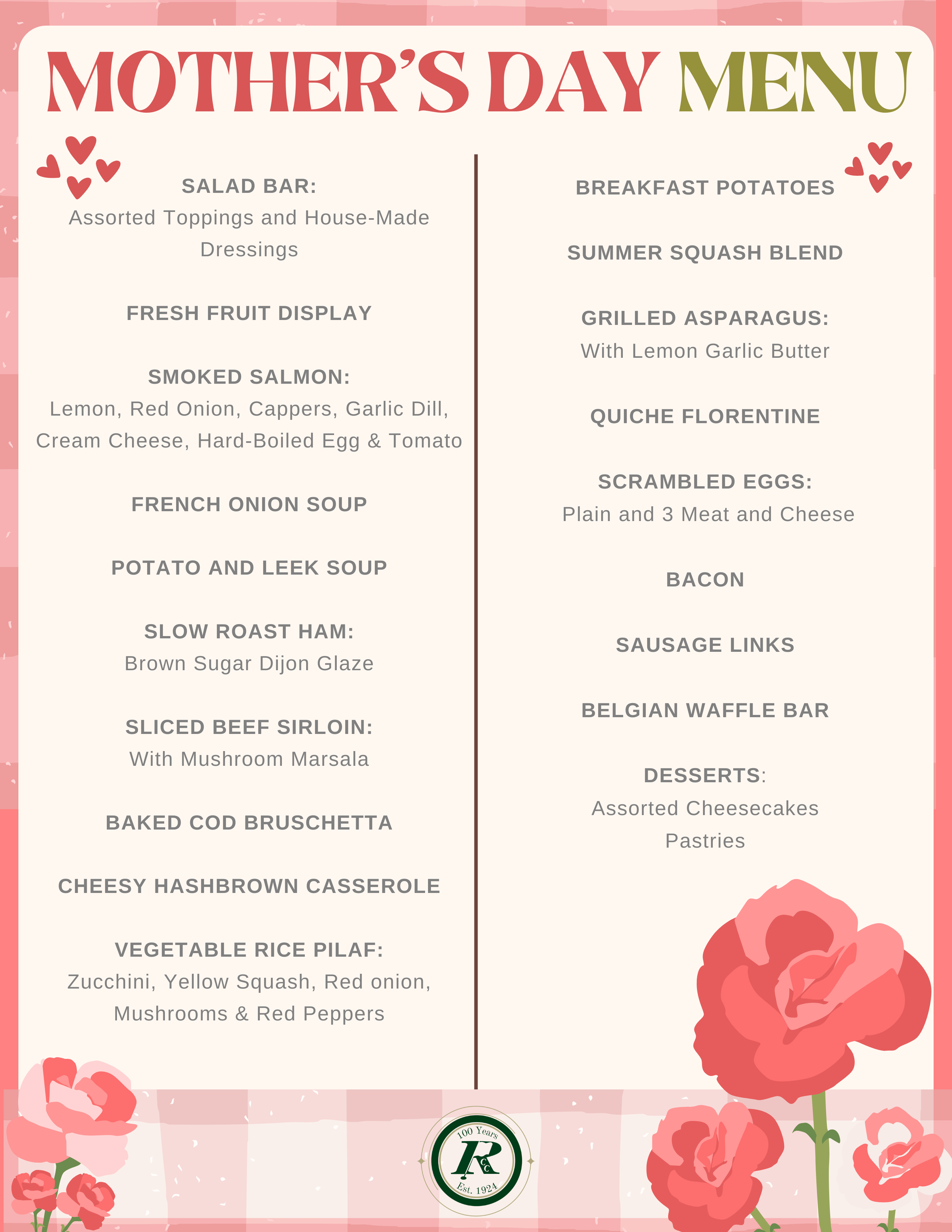 Mothers Day menu 5