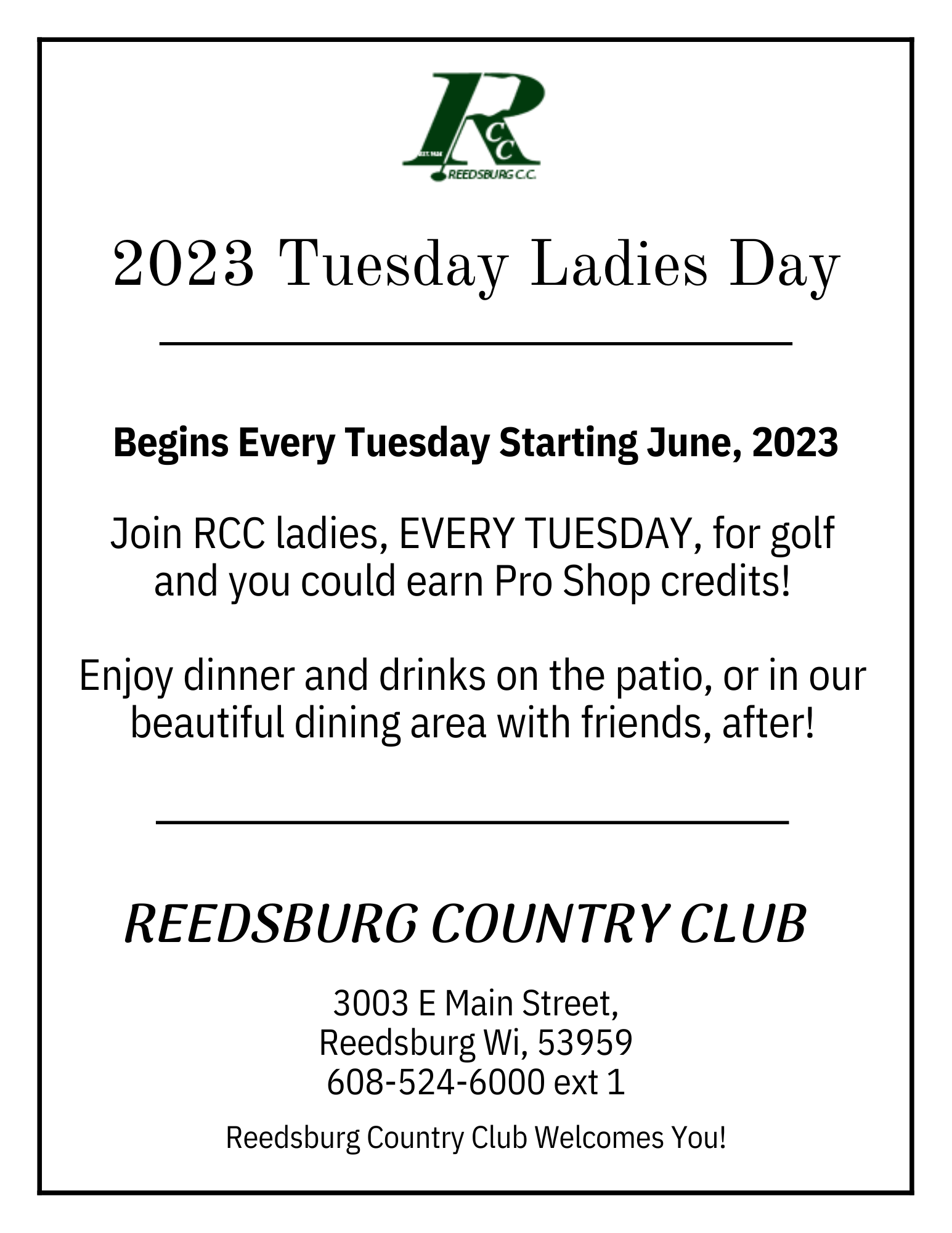 Tuesday Ladies Day Graphic 2